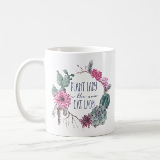 Mug La dame de plante est la nouvelle dame de chat (Gauche)