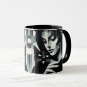 Mug La dame du chat Graffiti (Devant droit)