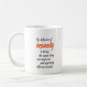 Mug La définition de la folie fait la même chose (Gauche)