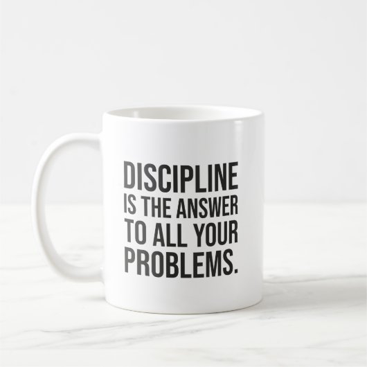 Mug La Discipline Est La Réponse, Gym, Hustle, Succès (Gauche)