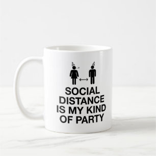 Mug La distance sociale est mon genre de parti