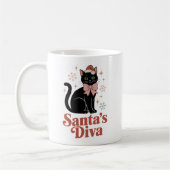 Mug La diva de Noël, joli chat de Noël pour elle (Gauche)