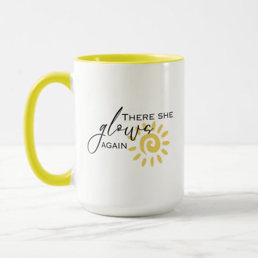 Mug Là, Elle Glisse De Nouveau Citation Positive Jaune (Gauche)