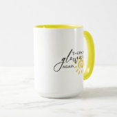 Mug Là, Elle Glisse De Nouveau Citation Positive Jaune (Devant droit)