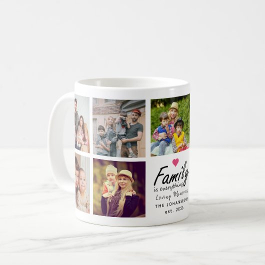 Mug La famille de scripts est tout Photo Collage Keeps (Devant gauche)