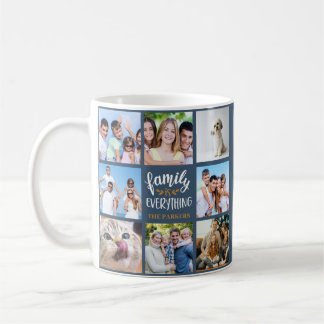 Mug "La famille est tout" Collage photo personnalisé