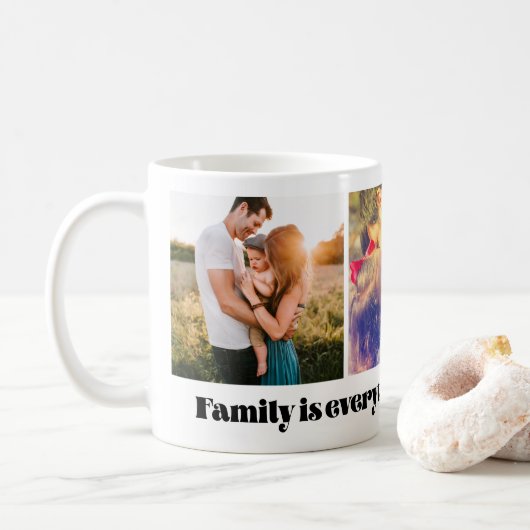 Mug La famille est tout le mignon collage photo (Avec donut)