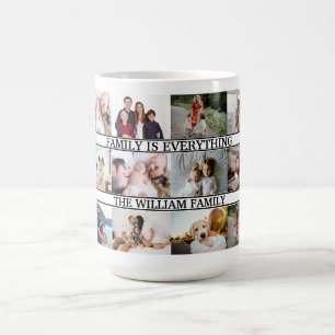 Mug La famille est tout Nom personnalisé 12 Photo Coll