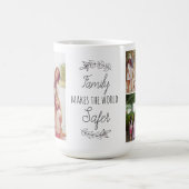 Mug La famille rend le monde plus sûr collage photo sc (Centre)