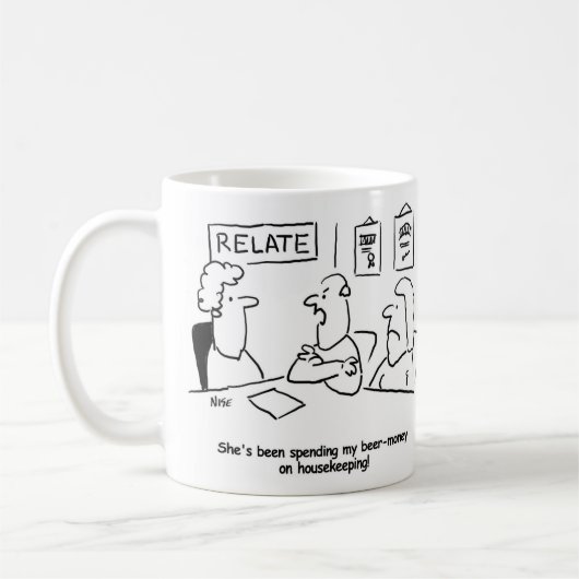 Mug La femme dépense l'argent de la bière du mari pour (Gauche)