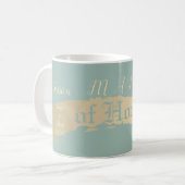Mug La femme d'honneur Mariage bleu or (Devant gauche)