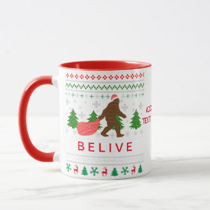Mug La fête de Noël laide de Bigfoot L'esprit de Noël