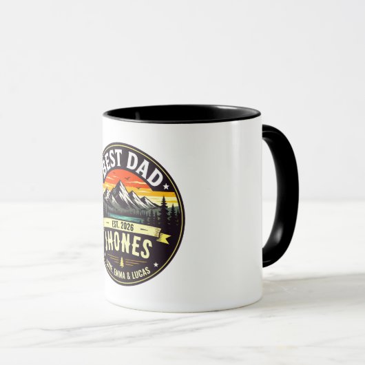 Mug La fête des pères avec un thème d'aventure (Devant droit)