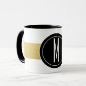 MUG LA FEUILLE D'OR BARRE LE MONOGRAMME NOIR DE %PIPE% (Devant gauche)