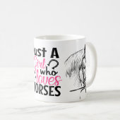 Mug La Fille aime les chevaux - Cute Horse Lover (Devant droit)
