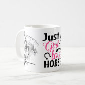 Mug La Fille aime les chevaux - Cute Horse Lover (Devant gauche)