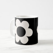 Mug La Fleur 06 Florale Rétro Fleur Noir Et Blanc (Devant gauche)