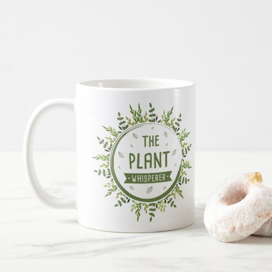 Mug La fleur de cercle laisse le plante Whisperer-Beau (Avec donut)