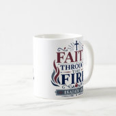 Mug La foi à travers le feu Citation de foi chrétienne (Devant droit)