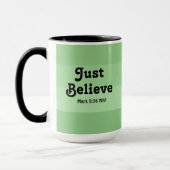 Mug La Foi Chrétienne Crois Juste La Bible Verse Vert (Gauche)