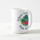 Mug La foi chrétienne grandit Fleur tropicale L'espéra (Devant droit)