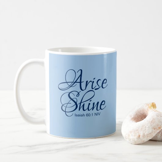Mug La foi chrétienne se lève et brille Bible Verse Bl (Avec donut)