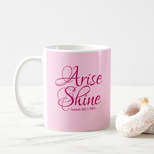Mug La foi chrétienne se lève et brille Bible Verse ro (Avec donut)