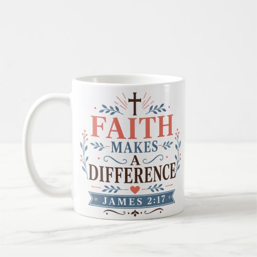 Mug La foi fait une différence Inspiration chrétienne (Gauche)
