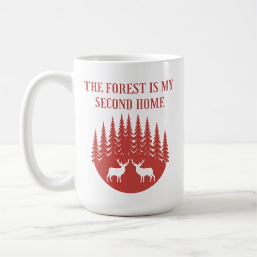 Mug La forêt est ma deuxième maison | Cadeau de chasse (Gauche)