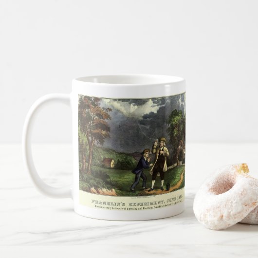Mug La foudre et l'expérience de cerf-volant de Benjam (Avec donut)
