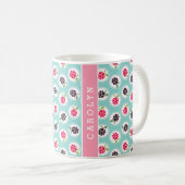Mug La framboise girly mignonne de turquoise modèle le (Devant droit)