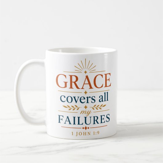 Mug La Grâce Couvre Tous Mes Échecs Typographie Chréti (Gauche)
