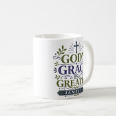Mug La Grâce de Dieu Est Plus Grande Quotidien Dévoilé (Devant droit)