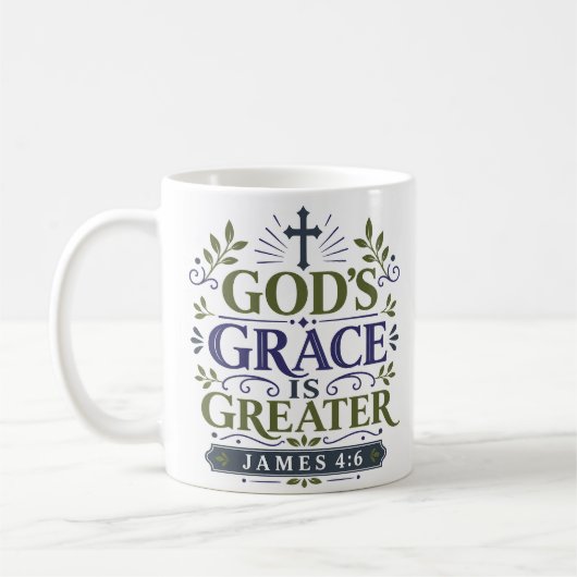 Mug La Grâce de Dieu Est Plus Grande Quotidien Dévoilé (Gauche)