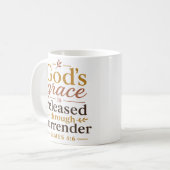 Mug La Grâce de Dieu Libérée par l'Abandon Verset Bibl (Devant gauche)
