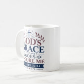 Mug La Grâce de Dieu Me Précède Écriture Biblique (Devant gauche)