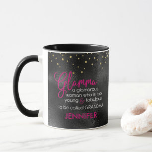 Mug La grand-mère noire Glamma Gold Pink Personnalise