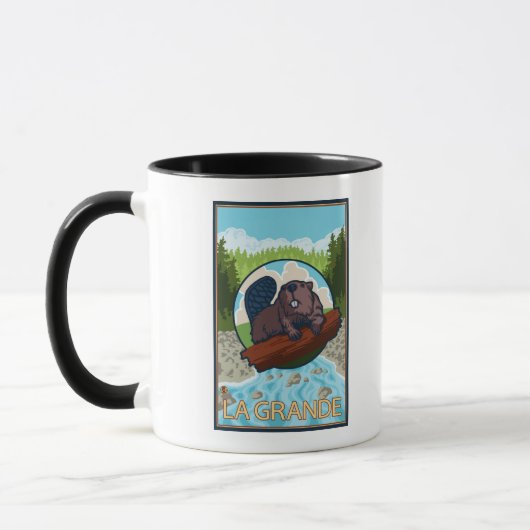 Mug La Grande, OregonCastor et Arbres (Gauche)