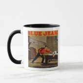 Mug "La grande scène de scierie", affiche pour des (Gauche)