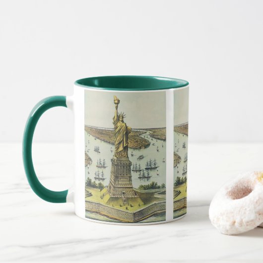 Mug La Grande Statue de Bartholdi, Statue de la Libert (Avec donut)