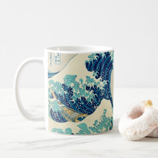 Mug La Grande Vague au large de Kanagawa - Hokusai (Avec donut)