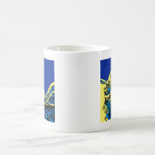 Mug La Grande vague Hokusai dans le style Art Pop Bleu (Centre)