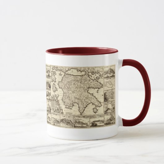 Mug La Grèce 1688/carte Peloponnesian grecque (Droite)