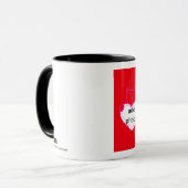 Mug La heureuse Sainte-Valentin avec le coeur d'amour (Devant gauche)