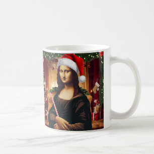 Mug La Joconde célébrant Noël, l'art de Noël