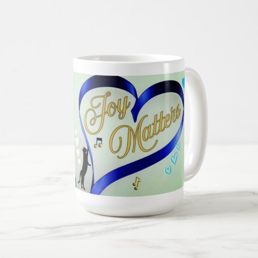 Mug La joie compte - Chat de musique - Papillon et abe (Devant droit)
