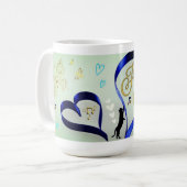 Mug La joie compte - Chat de musique - Papillon et abe (Devant gauche)