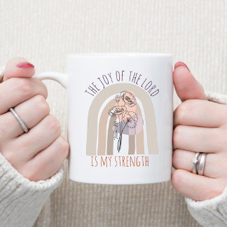 Mug La Joie du Seigneur Bible Verse Boho Aquarelle
