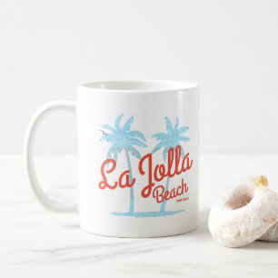 Mug La Jolla Beach San Diego Californie Palmiers Vinta