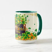 Mug La journée de la Saint-Patrick Pot d'Or et Trèfle (Devant droit)
